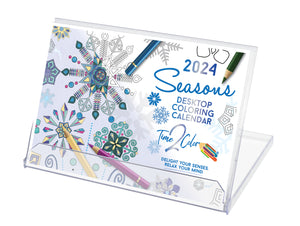 2024 Seasons Theme Lucite Desktop Coloring Calendar