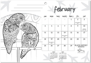 2024 Furry Friends Theme Wall Coloring Calendar