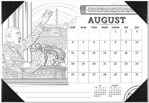 2024 Great Events in American History Theme Desk Blotter Coloring Calendar