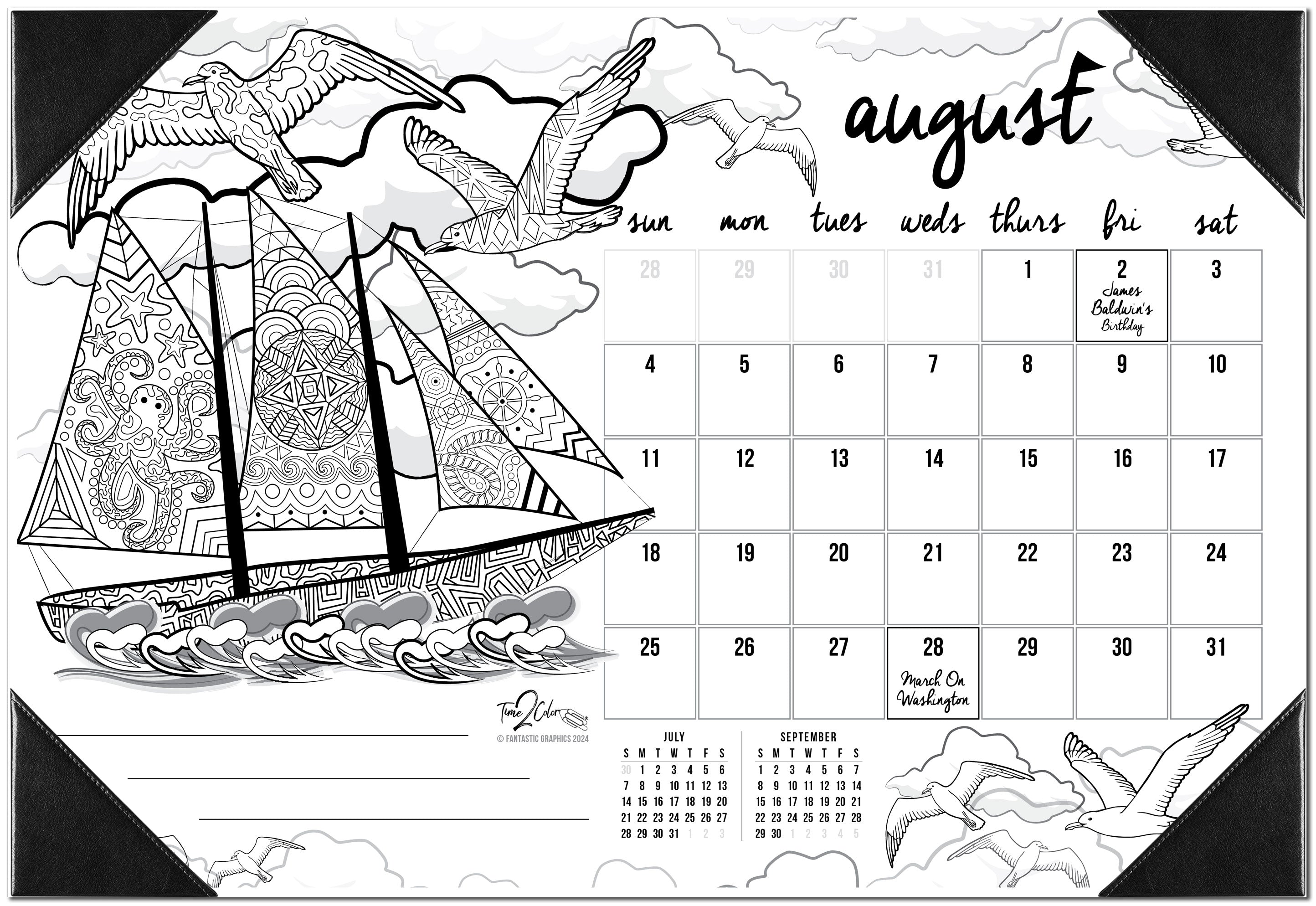 2024 Kwanzaa Edition Holiday Theme Desk Blotter Coloring Calendar ...