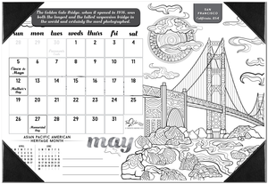 2024 Wonders Of The World Theme Desk Blotter Coloring Calendar