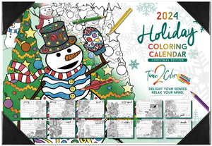 2024 Christmas Edition Holiday Theme Desk Blotter Coloring Calendar