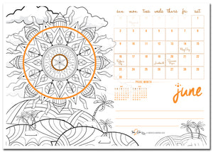 2024 Seasons Theme Lucite Desktop Coloring Calendar