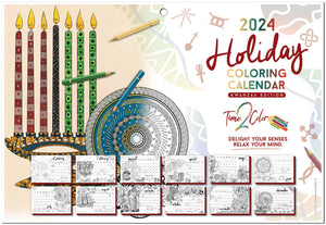 2024 Kwanzaa Edition Holiday Theme Wall Coloring Calendar