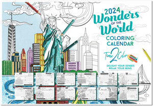 2024 Wonders Of The World Theme Wall Coloring Calendar