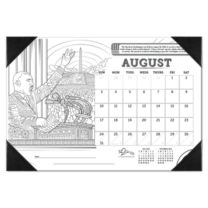 2025 Great Events in American History Home Edition Desk Blotter Coloring Calendar (19"x 13")