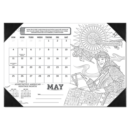 2025 Great Events in American History Home Edition Desk Blotter Coloring Calendar (19"x 13")