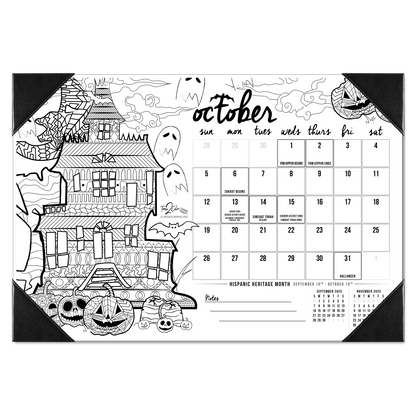 2025 "Hanukkah" Holiday Home Edition Desk Blotter Coloring Calendar (19" x 13")