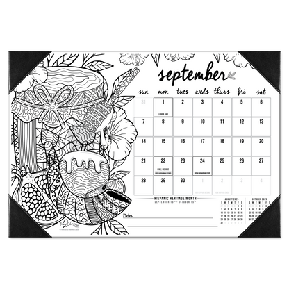 2025 "Hanukkah" Holiday Home Edition Desk Blotter Coloring Calendar (19" x 13")