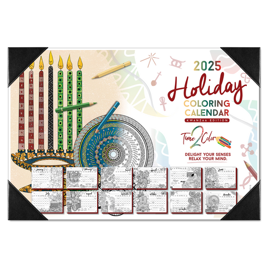 2025 "Kwanzaa" Holiday Home Edition Desk Blotter Coloring Calendar