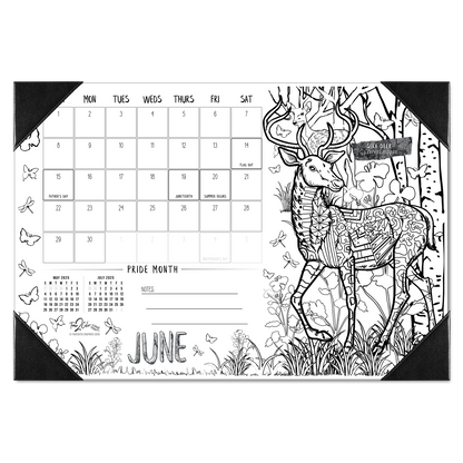 2025 Nature Home Edition Desk Blotter Coloring Calendar (19" x 13")