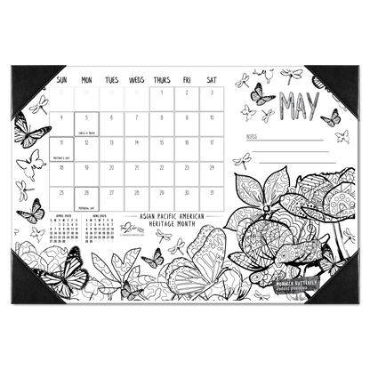 2025 Nature Home Edition Desk Blotter Coloring Calendar (19" x 13")