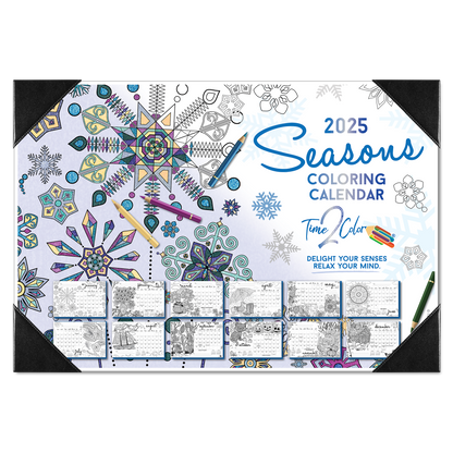 2025 Seasons Home Edition Desk Blotter Coloring Calendar (19" x 13")