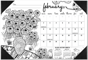 2025 Seasons Theme Desk Blotter Coloring Calendar