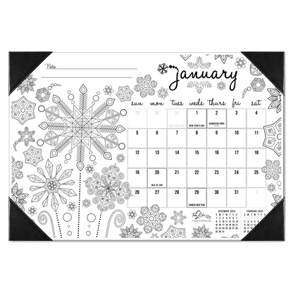 2025 Seasons Home Edition Desk Blotter Coloring Calendar (19" x 13")