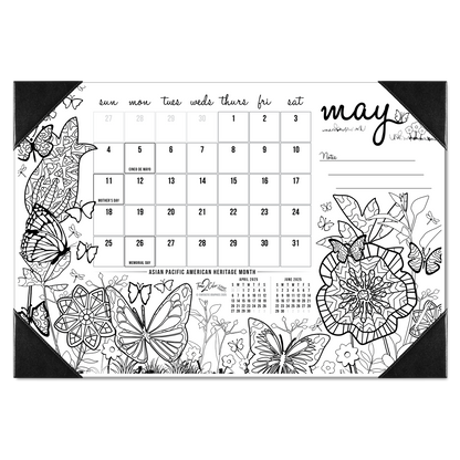 2025 Seasons Home Edition Desk Blotter Coloring Calendar (19" x 13")