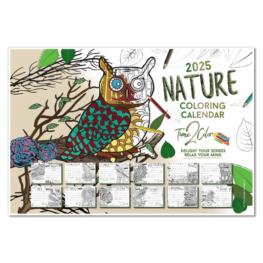 2025 Nature Wall/Deskpad Coloring Calendar (19" x 13")