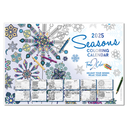 2025 Seasons Wall/Deskpad Coloring Calendar (19" x 13")