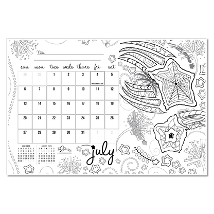 2025 Seasons Wall/Deskpad Coloring Calendar (19" x 13")