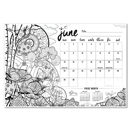 2025 "Christmas" Holiday Wall/Deskpad Coloring Calendar (19" x 13")