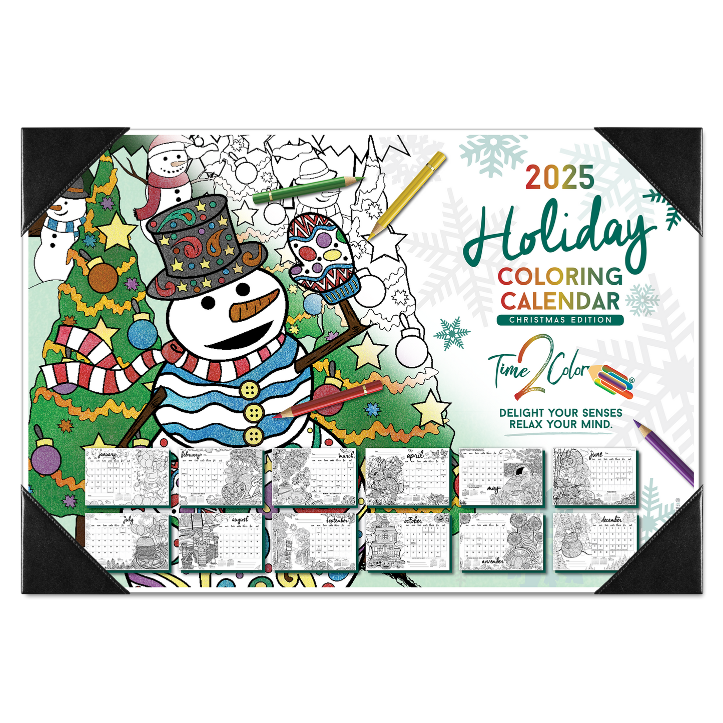 2025 "Christmas" Holiday Home Edition Desk Blotter Coloring Calendar (19" x 13")