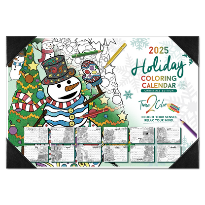 2025 "Christmas" Holiday Home Edition Desk Blotter Coloring Calendar (19" x 13")