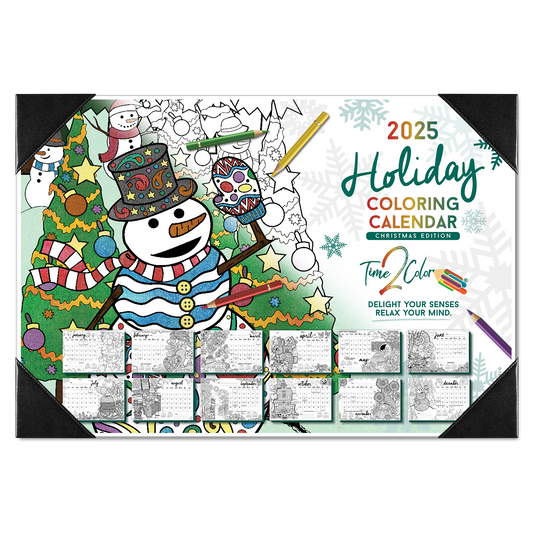 2025 "Christmas" Holiday Home Edition Desk Blotter Coloring Calendar (19" x 13")