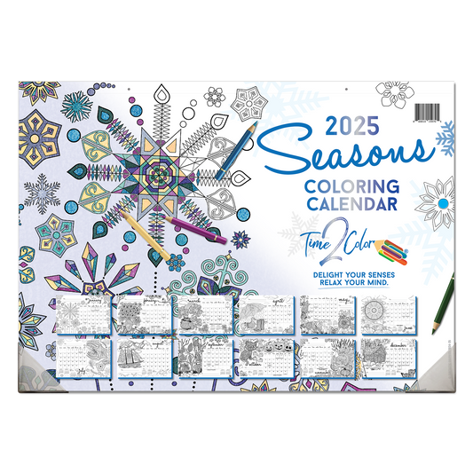 2025 Seasons Office Edition Desk Blotter/Wall Coloring Calendar (22.5" x 16")