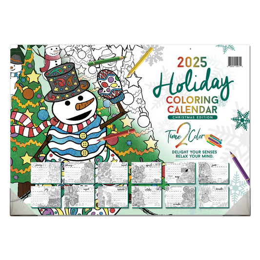 2025 "Christmas" Holiday Office Edition Desk Blotter/Wall Coloring Calendar (22.5" x 16")