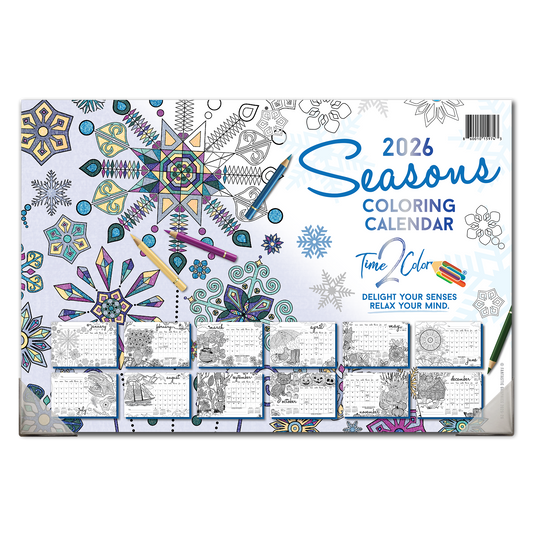 2026 Seasons Home Edition Desk Blotter/Wall Coloring Calendar (19" x 13")