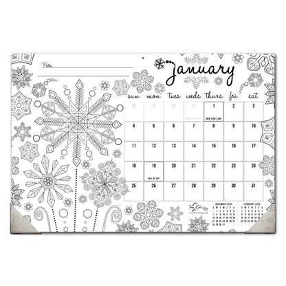 2026 Seasons Home Edition Desk Blotter/Wall Coloring Calendar (19" x 13")