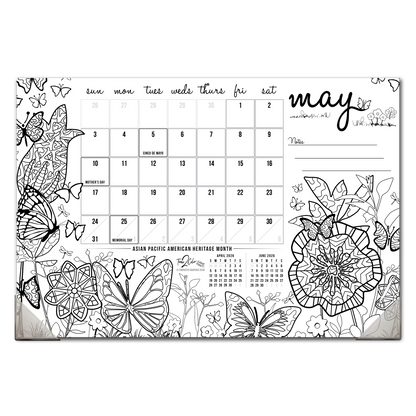 2026 Seasons Home Edition Desk Blotter/Wall Coloring Calendar (19" x 13")