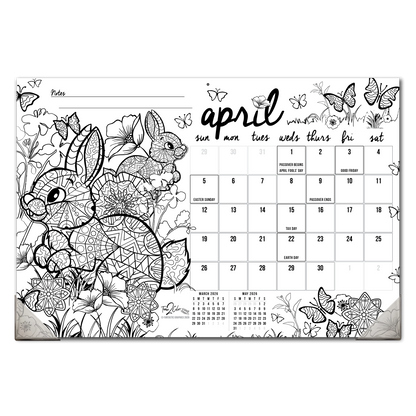 2026 "Christmas" Holiday Home Edition Desk Blotter/Wall Coloring Calendar (19" x 13")
