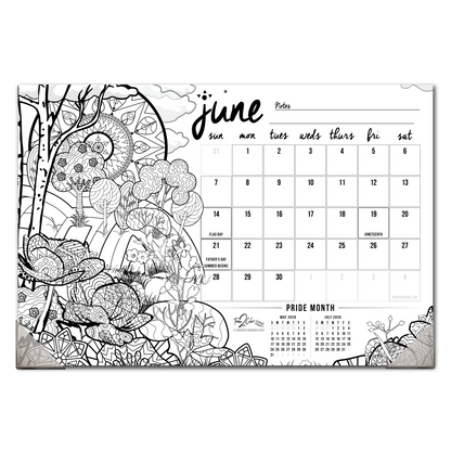 2026 "Christmas" Holiday Home Edition Desk Blotter/Wall Coloring Calendar (19" x 13")
