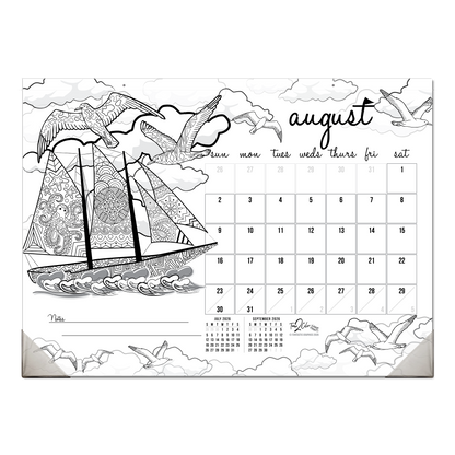 2026 Seasons Office Edition Desk Blotter/Wall Coloring Calendar (22" x 16")