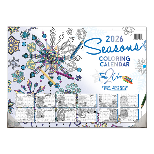 2026 Seasons Office Edition Desk Blotter/Wall Coloring Calendar (22" x 16")