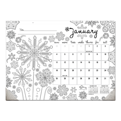 2026 Seasons Office Edition Desk Blotter/Wall Coloring Calendar (22" x 16")