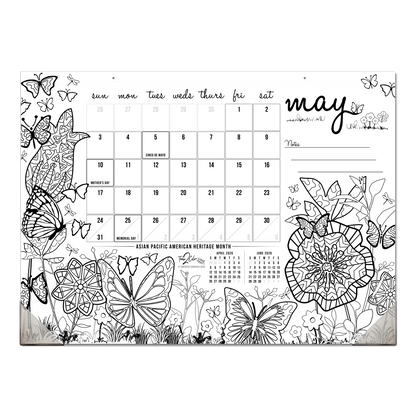 2026 Seasons Office Edition Desk Blotter/Wall Coloring Calendar (22" x 16")