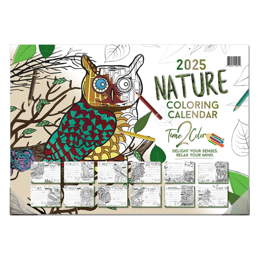 2025 Nature Office Edition Desk Blotter Coloring Calendar (22.5" x 16")