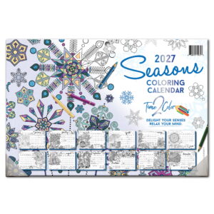 2027 Seasons Home Edition Desk Blotter/Wall Coloring Calendar (19” x 13”)