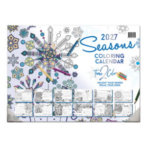 2027 Seasons Office Edition Desk Blotter/Wall Coloring Calendar (22” x 16”)