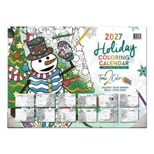 2027 “Christmas” Holiday Office Edition Desk Blotter/Wall Coloring Calendar (22” x 16”)