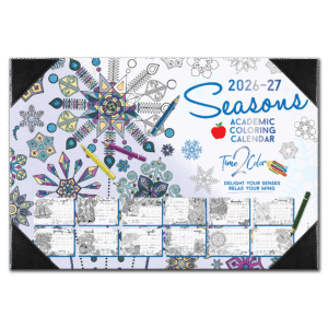 2026-2027 Seasons 19" x 13" Academic Desk Blotter/Wall Coloring Calendar